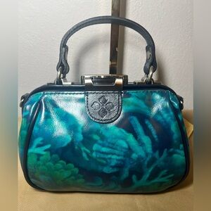 New Patricia Nash Antica Deep Blue Sea Satchel with Strap